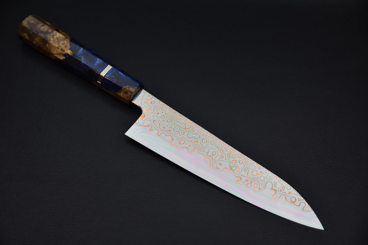 Nigara Hamono Aogami #2 Rainbow Damascus Gyuto 210mm Myojin