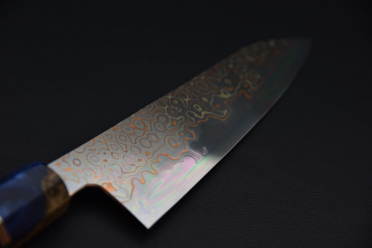 Nigara Hamono Aogami #2 Rainbow Damascus Gyuto 210mm Myojin