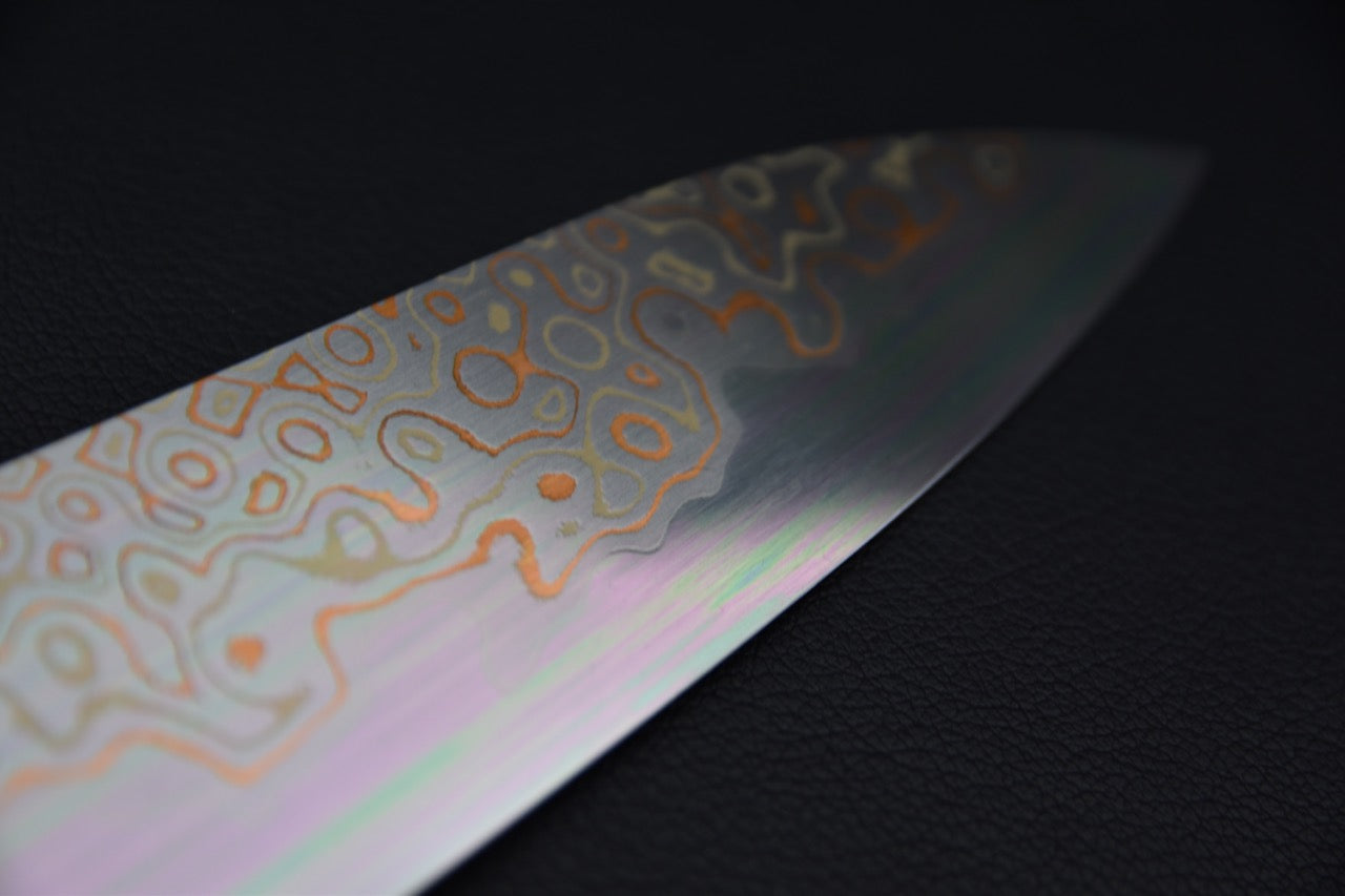 Nigara Hamono Aogami #2 Rainbow Damascus Gyuto 210mm Myojin