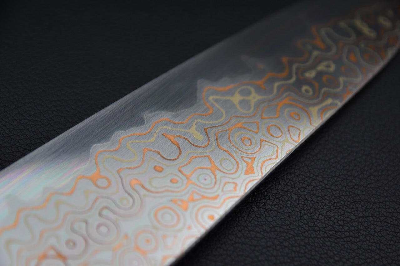 Nigara Hamono Aogami #2 Rainbow Damascus Gyuto 210mm Myojin