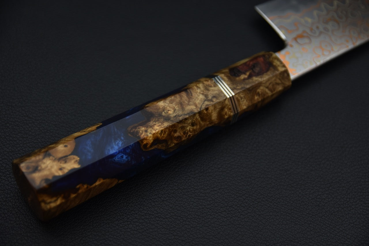 Nigara Hamono Aogami #2 Rainbow Damascus Gyuto 210mm Myojin