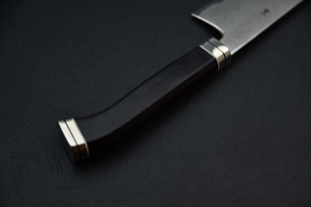 Hitohira Tanaka Kyuzo Aogami #1 Damascus Gyuto 240mm Ébène Fusion