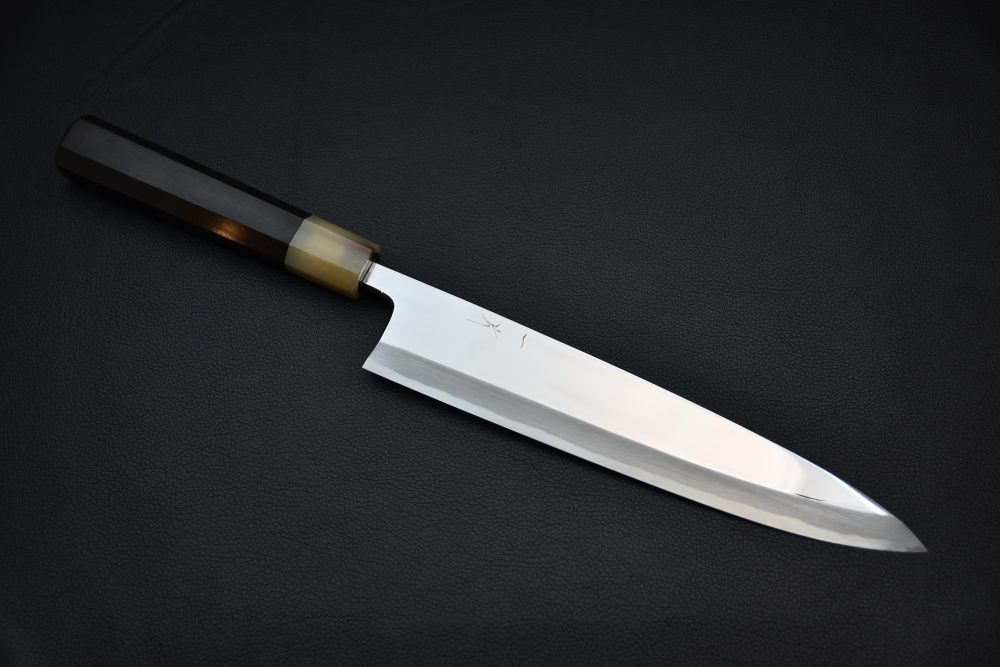 Hitohira Tanaka Mosuke Aogami #1 Mioroshi Deba 240mm Ebony