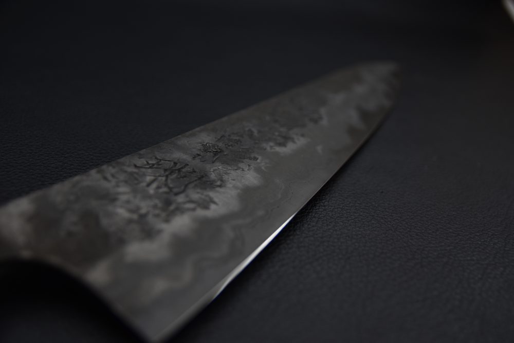 Kisuke Manaka 間中貴輔 Kokuenn Damsacus Aogami #1 Gyuto 275mm Kurouchi Tsuchime Ébène