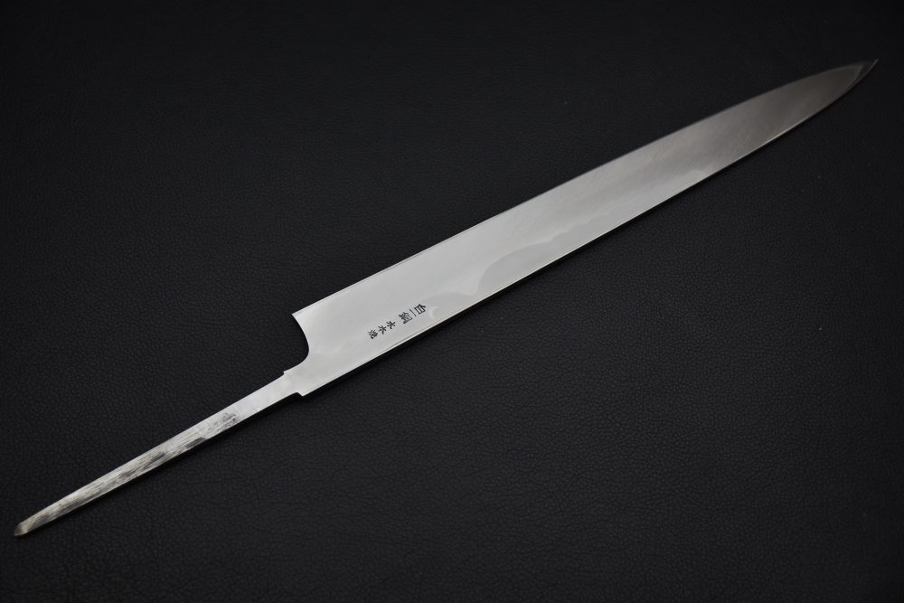 Hitohira Togashi Shirogami #1 Fuji Hakumon Mizu Honyaki Yanagiba 330mm No Handle