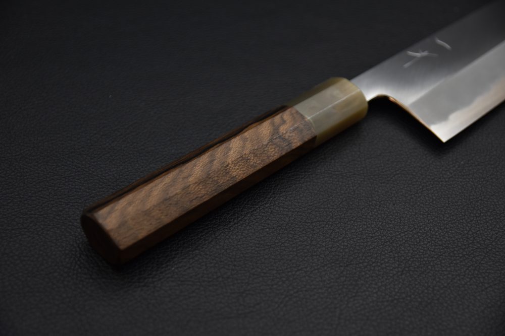 Hitohira Tanaka Kyuzo Aogami #1 Migaki Kiritsuke Gyuto 240mm Ziricote (Extra Height)