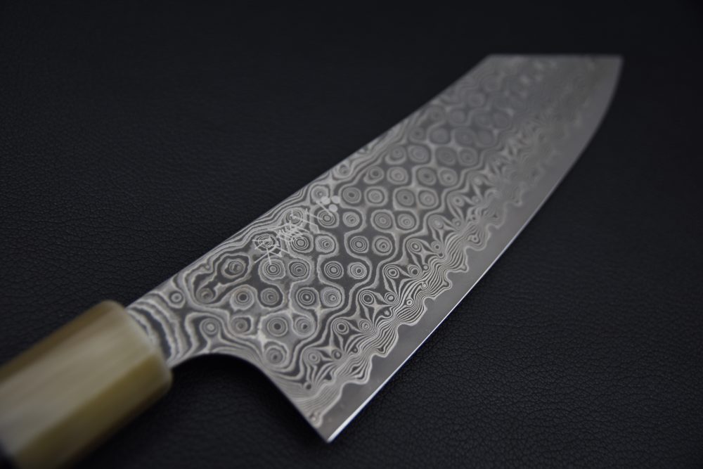 Nigara Hamono SG2 Anmon Damascus Bunka 180mm Ébène