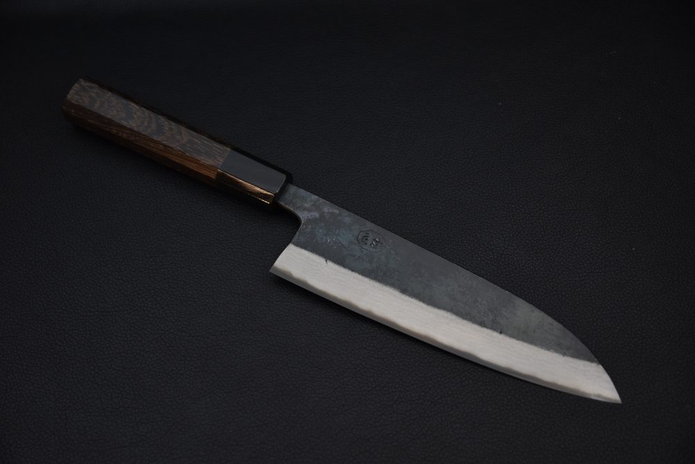 Hatsukokoro Kumokage Aogami #2 Damascus Kurouchi Santoku 180mm Tagayasan