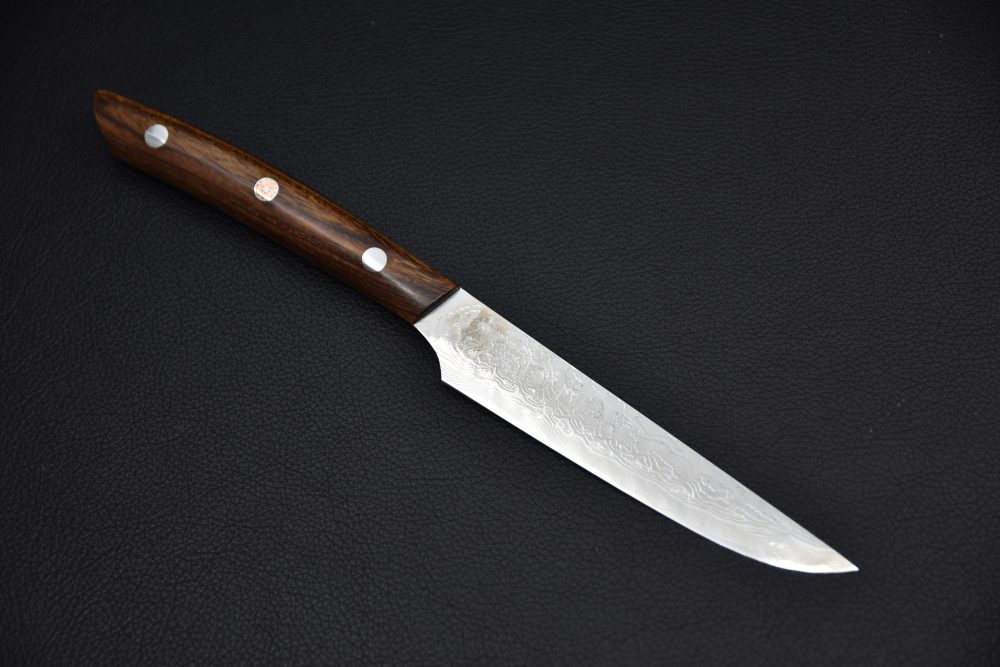 Saji Hamono R2 Damascus Diamond Couteau à Steak 125mm Ironwood