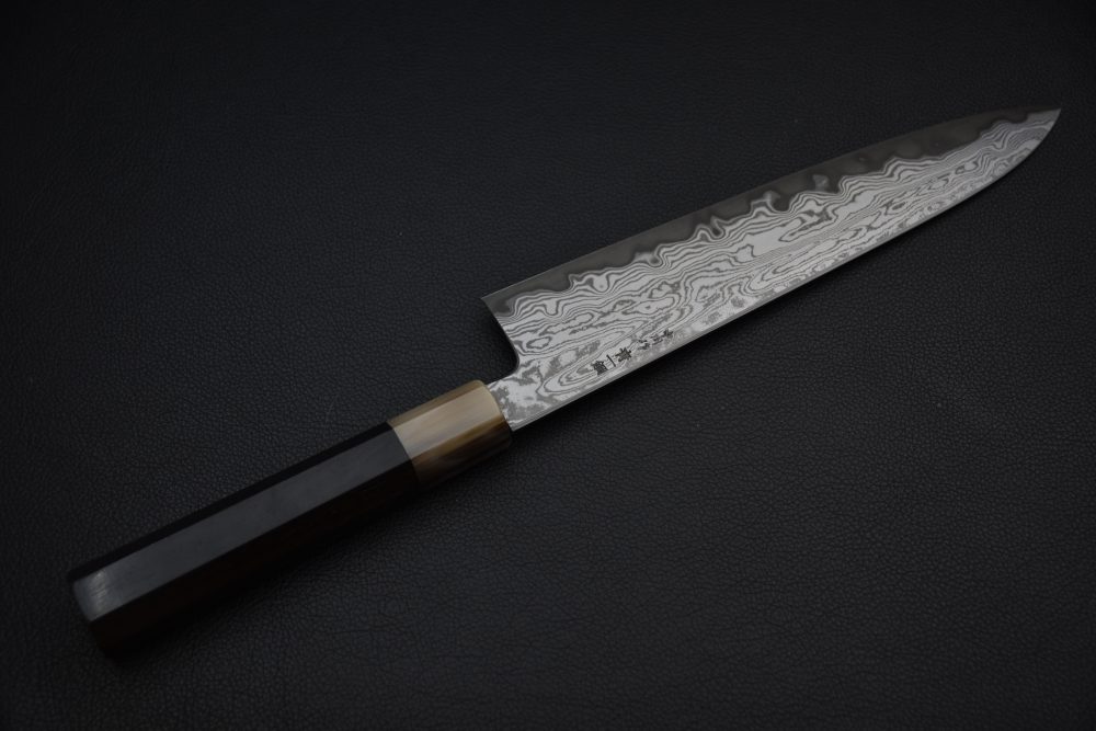 Nakagawa Uchihamono Aogami #1 Kurozome Suminagshi Gyuto 240mm Ebony