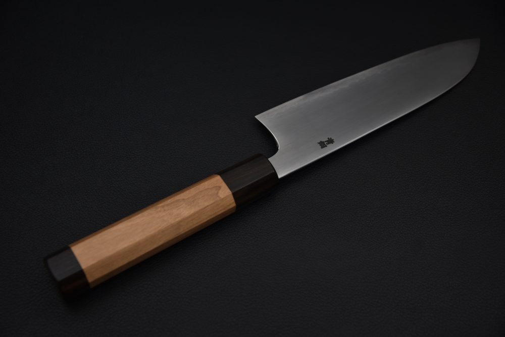 Hitohira Gorobei Rikichi Aogami #2 Kasumi Santoku 170mm Cherry