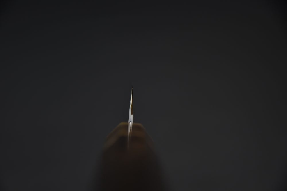 Hitohira Togashi Shirogami #1 Stainless Clad Migaki Petty 165mm Ziricote