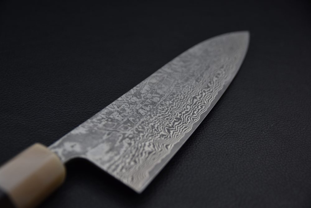 Shiro Kamo SG2 Kurozome Damascus Gyuto 210mm Ebony