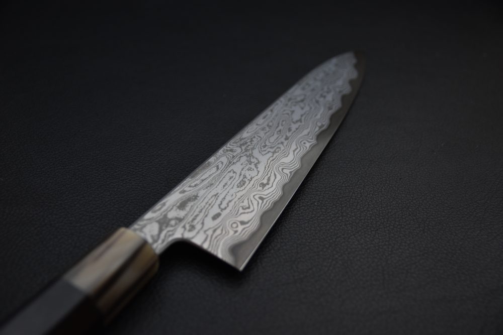 Nakagawa Uchihamono Aogami #1 Kurozome Suminagshi Gyuto 240mm Ebony