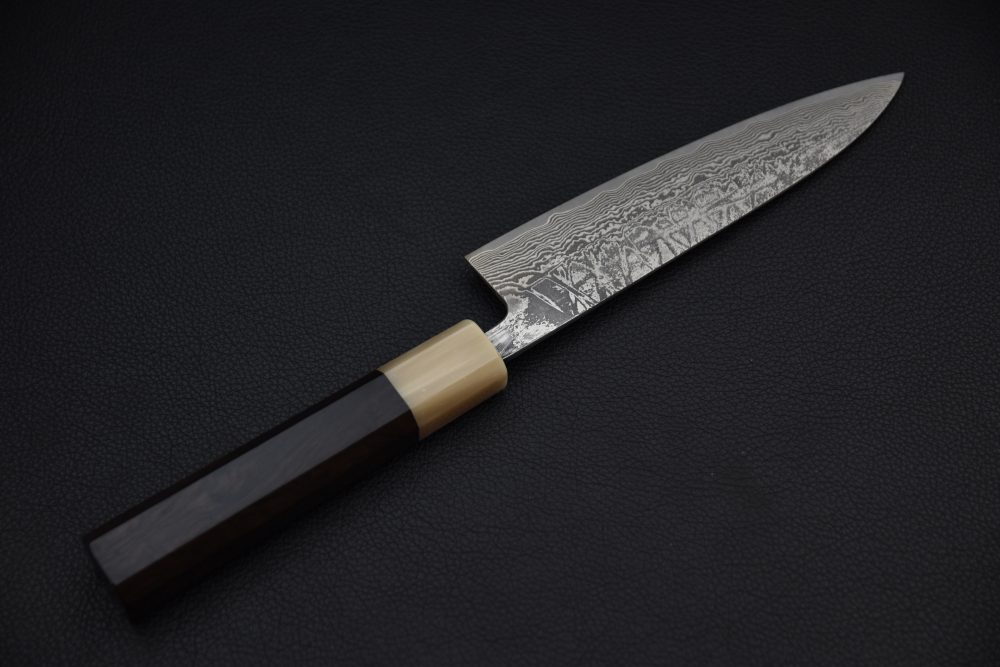 Shiro Kamo SG2 Kurozome Damascus Petty 150mm Ébène