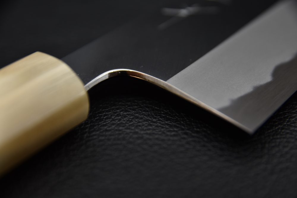 Hitohira Tanaka Kyuzo Aogami #1 Migaki Kiritsuke Gyuto 240mm Taihei Ébène (Extra Height)