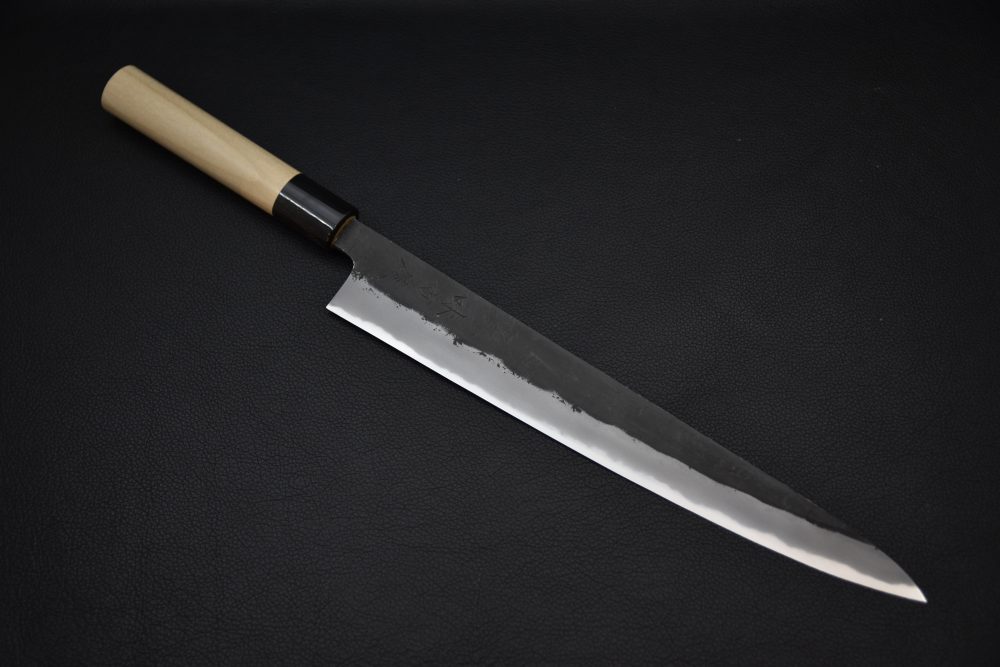 Mutsumi Hinoura Kurouchi Shirogami #2 Sujihiki 270mm Ho