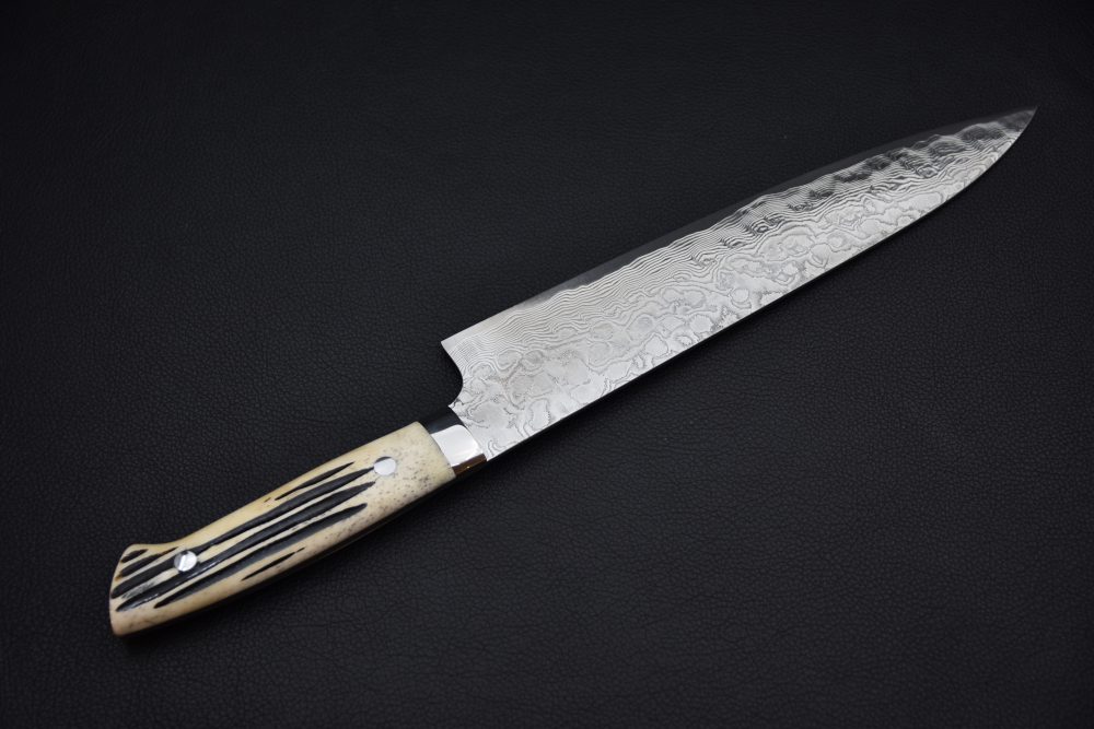 Takeshi Saji R2 Damascus Gyuto 240mm Corne De Cerf