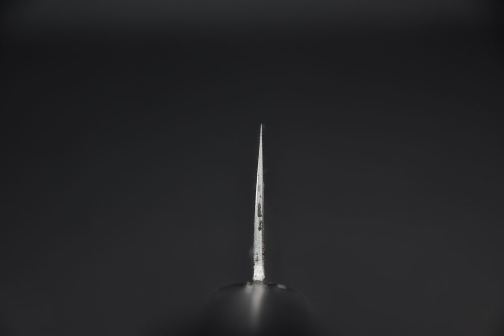 Morihei Hisamoto Kurouchi Shirogami #1 Gyuto 240mm Pakka Handle (No Bolster/ Fine Finish)