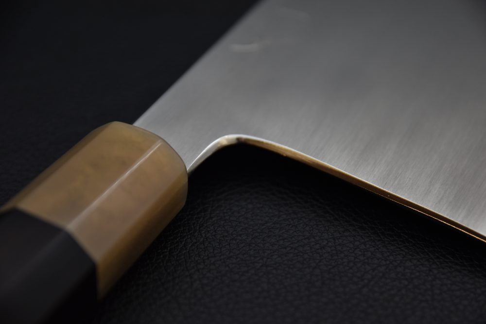 Hitohira Togashi Shirogami #1 Stainless Clad Kasumi Chinese Cleaver 180mm