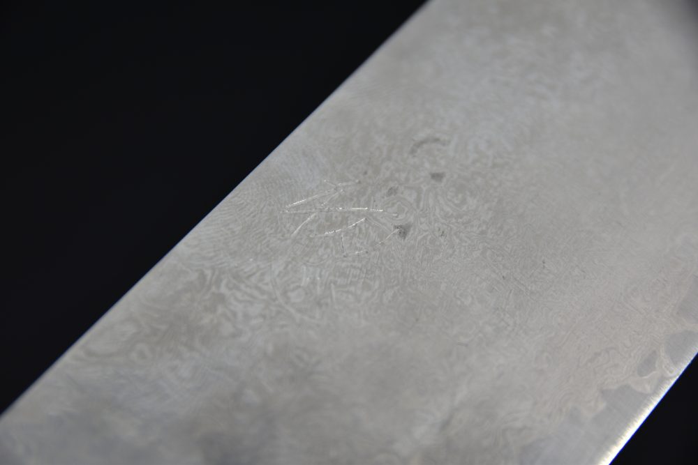 Hatsukokoro Ginyo Ginsan Tsuchime Damascus Nakiri 170mm Wenge