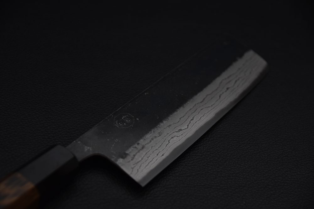 Hatsukokoro Kumokage Aogami #2 Damascus Kurouchi Nakiri 165mm Tagayasan