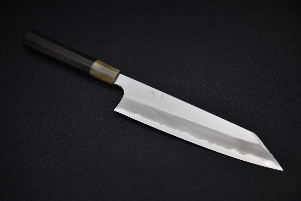 Hitohira Togashi Shirogami #1 Stainless Clad Kiritsuke Gyuto 240mm Taihei Ebony