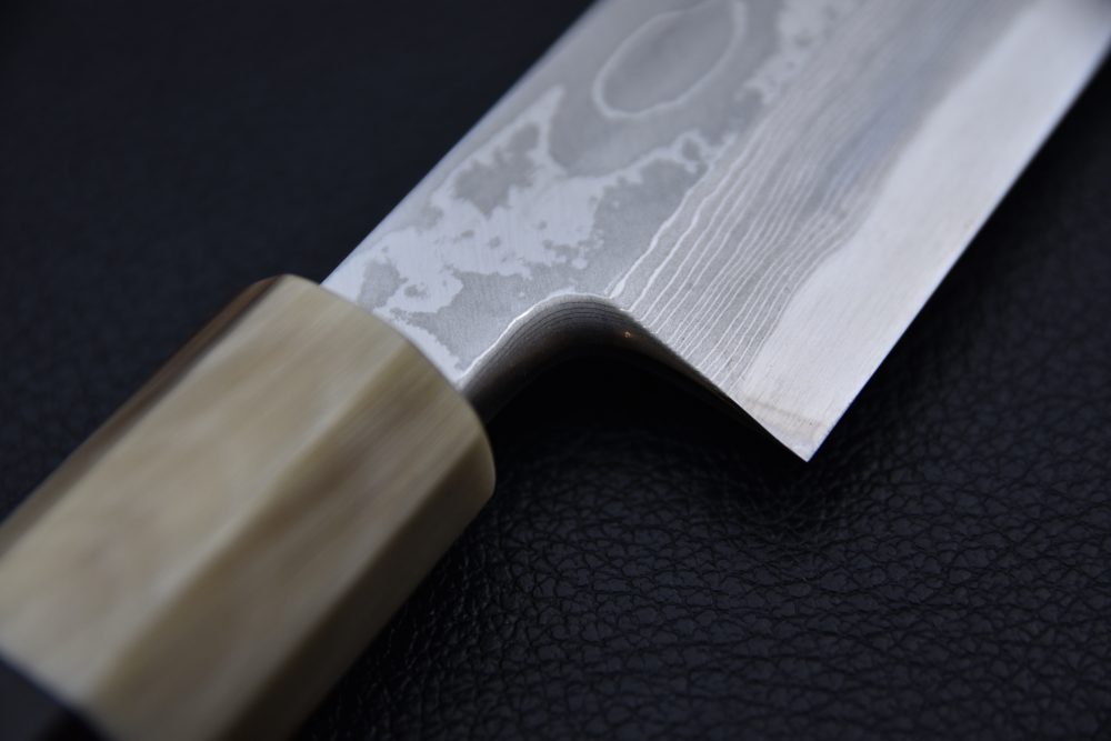 Hitohira Tanaka Manzo Aogami #1 Damascus Kiritsuke Yanagiba 300mm Ébène
