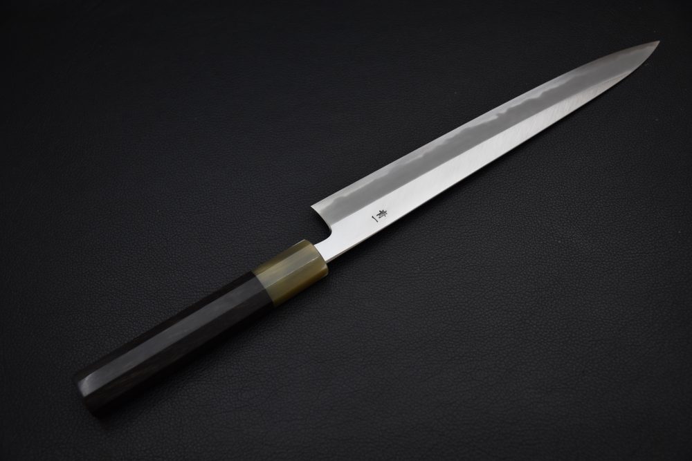 Hitohira Tanaka Kyuzo Aogami #1 Migaki Sujihiki 270mm Taihei Ébène