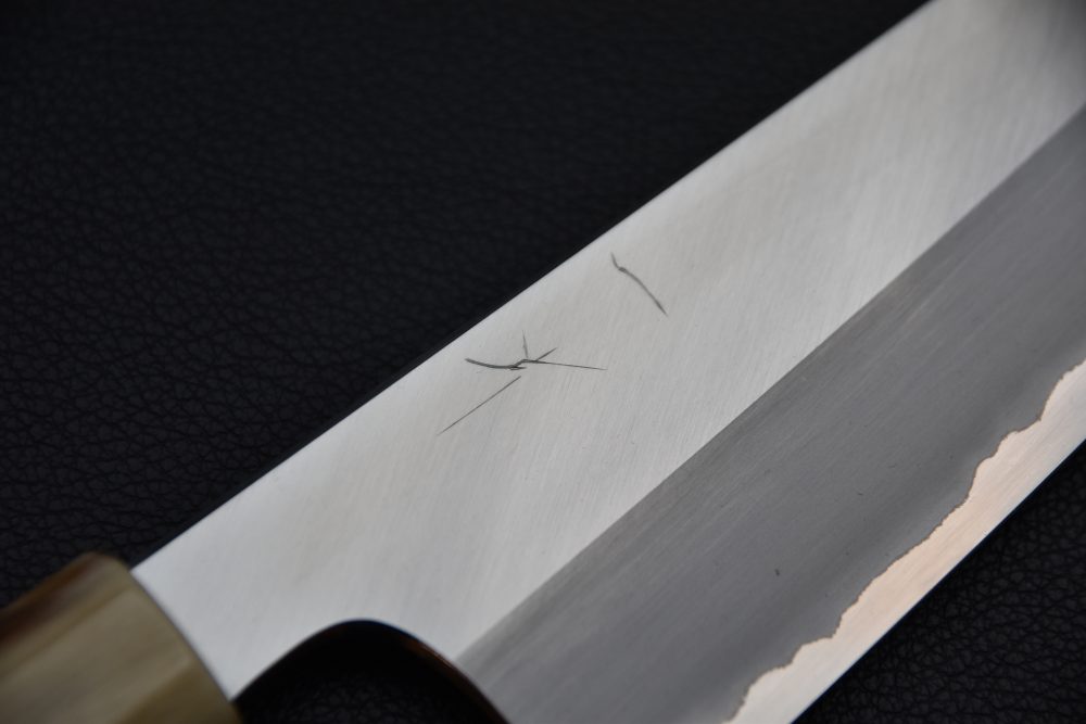 Hitohira Togashi Shirogami #1 Stainless Clad Kiritsuke Gyuto 240mm Ziricote