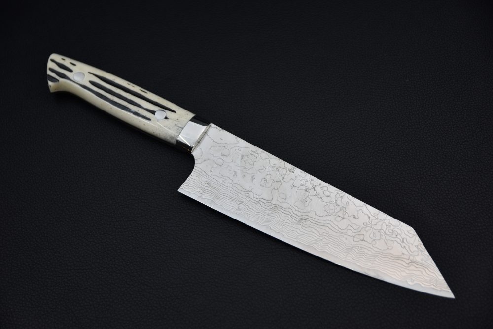 Takeshi Saji R2 Damascus Bunka 180mm Corne de Cerf