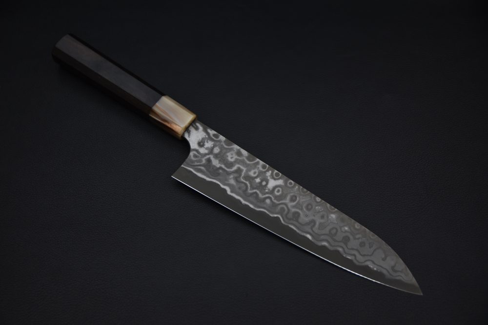 Nigara Hamono Aogami #2 Damascus 210mm Gyuto Ébène #2
