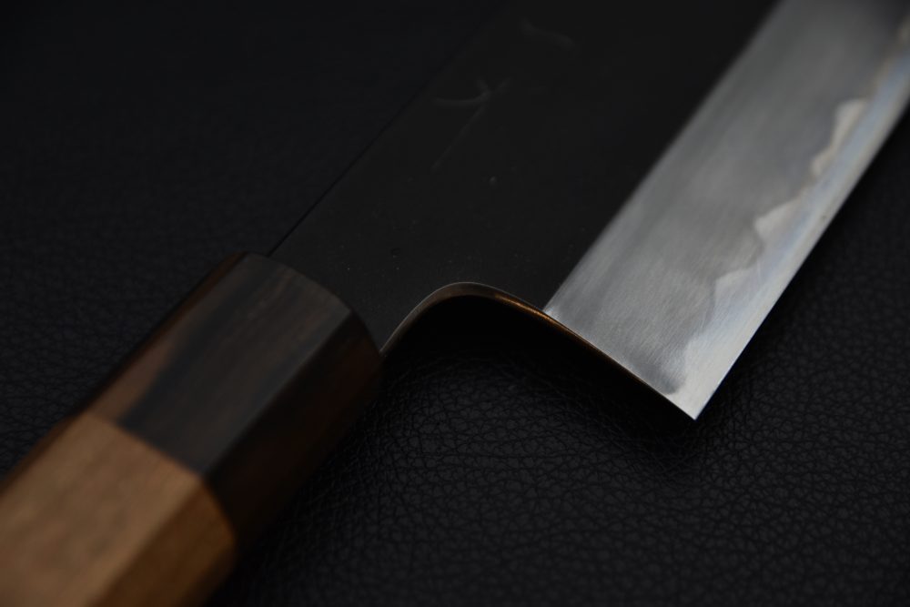 Hitohira Kikuchiyo Kyuzo Shirogami #2 Kurouchi Nakiri 180mm Cerisier