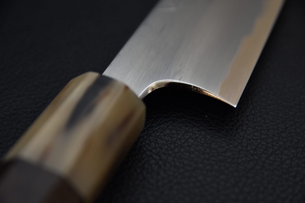 Hitohira Togashi Shirogami #1 Stainless Clad Kasumi Sujihiki 240mm Ébène