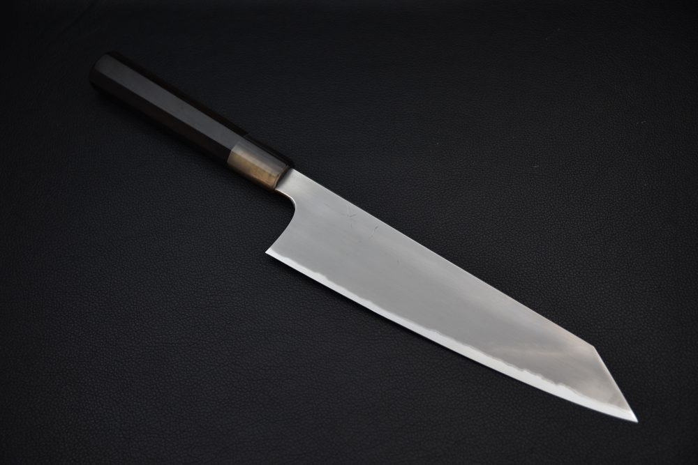 Hitohira Togashi Shirogami #1 Stainless Clad Kasumi Kiritsuke Gyuto 240mm Ebony