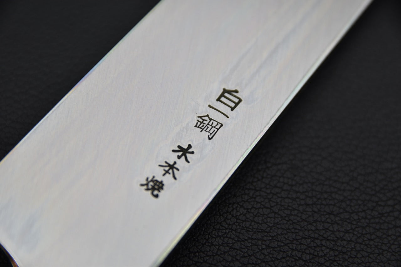 Hitohira Togashi Shirogami #1 Mizu Honyaki Kiritsuke Yanagiba 300mm Taihei Ebony