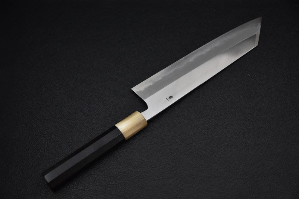 Hitohira Tanaka Kyuzo Aogami #1 Migaki Kiritsuke Gyuto 240mm Taihei Ébène (Extra Height)