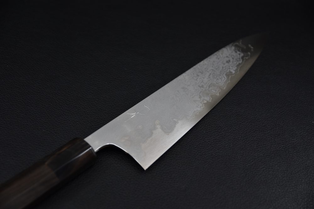 Hitohira Tanaka Yohei Aogami #1 Damascus Gyuto 240mm Ébène de Makassar