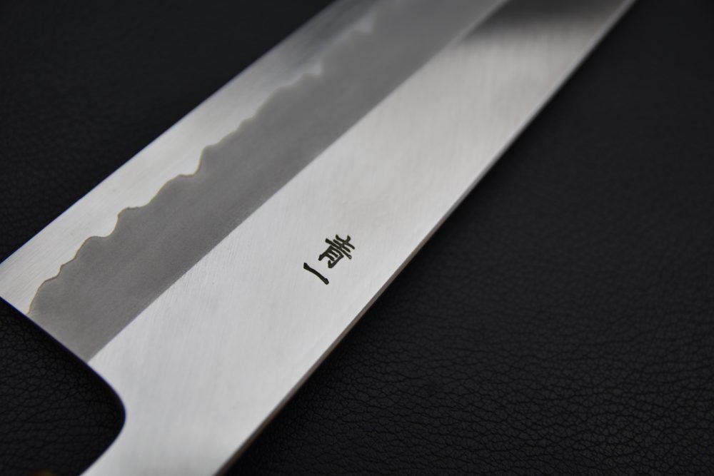 Hitohira Tanaka Kyuzo Aogami #1 Stainless Clad Gyuto 240mm Taihei Ebony