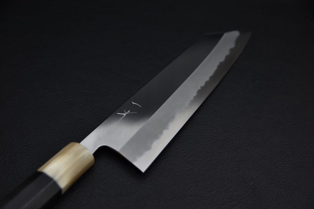 Hitohira Tanaka Kyuzo Aogami #1 Migaki Kiritsuke Gyuto 240mm Taihei Ébène (Extra Height)