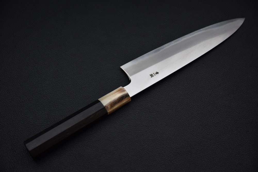 Hitohira Togashi Aogami #1 Stainless Clad Gyuto 210mm Ébène de Makassar