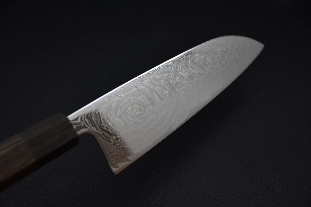 Hitohira Futana Nickel Damascus Santoku 170mm Tagayasan