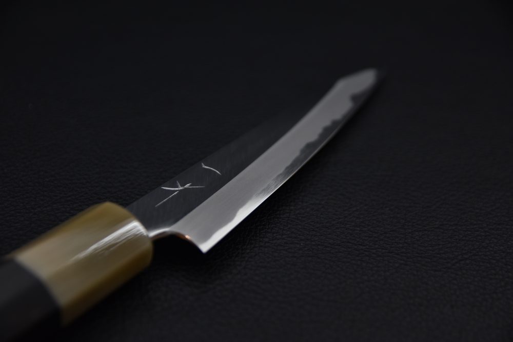 Hitohira Tanaka Kyuzo Aogami #1 Migaki Petty 120mm Taihei Ébène