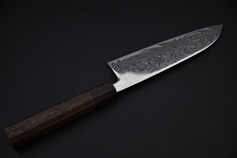 Hitohira Futana Nickel Damascus Santoku 170mm Tagayasan
