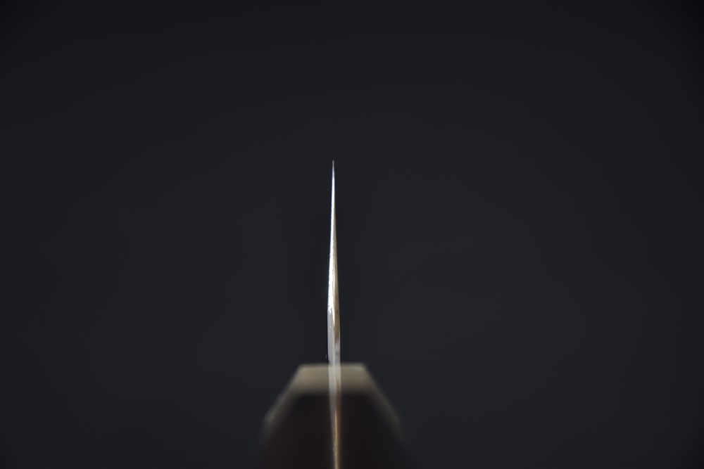 Hitohira Togashi Aogami #1 Migaki Santoku 180mm Taihei Makassar Ébène