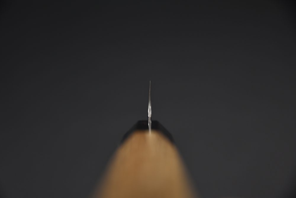 Hatsukokoro Sunaarashi VG10 Kurozome Nickel Damascus Kiritsuke Petty 150mm Teak