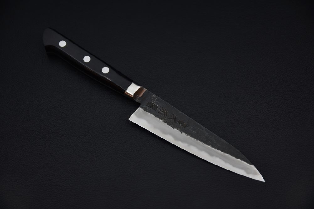 Morihei Hisamoto Kurouchi Shirogami #1 Petty 135mm Pakka (Fine Finish)