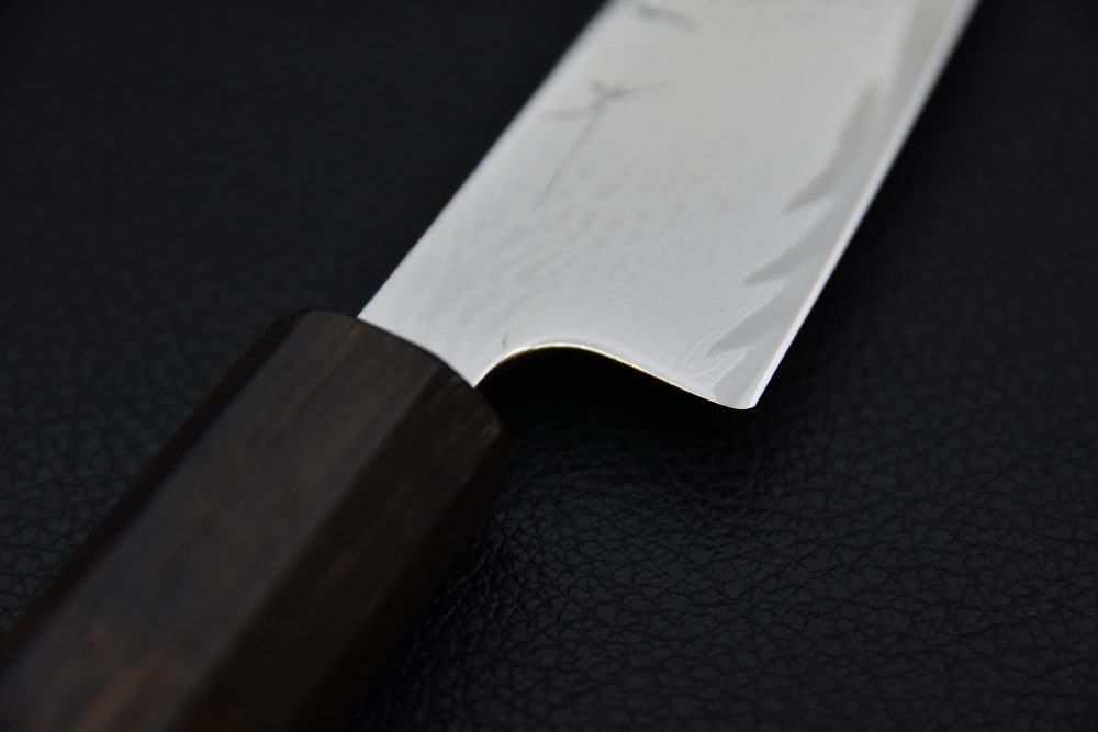 Hitohira Futana Nickel Damascus Petty 135mm Tagayasan