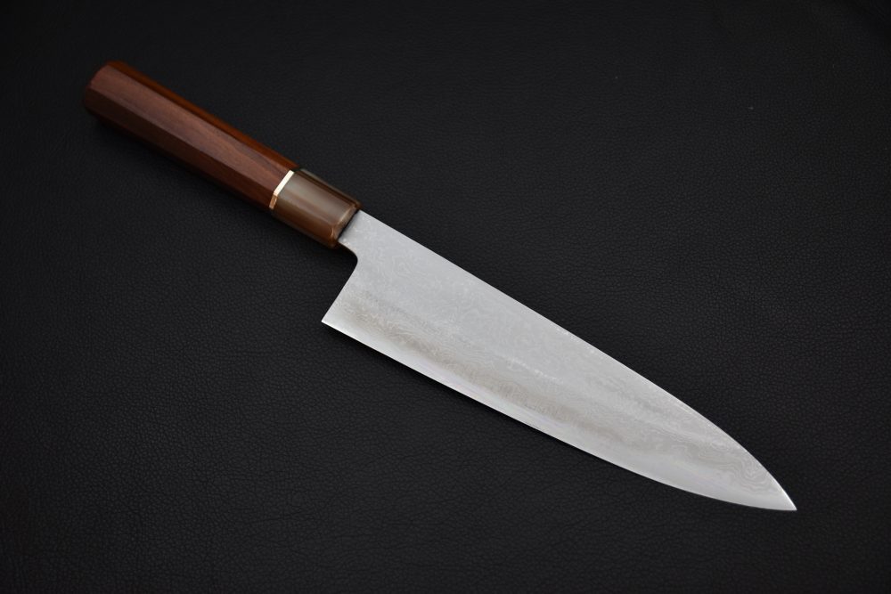Yoshikazu Tanaka Shirogami #1 Damascus Gyuto 210mm Red Sandalwood