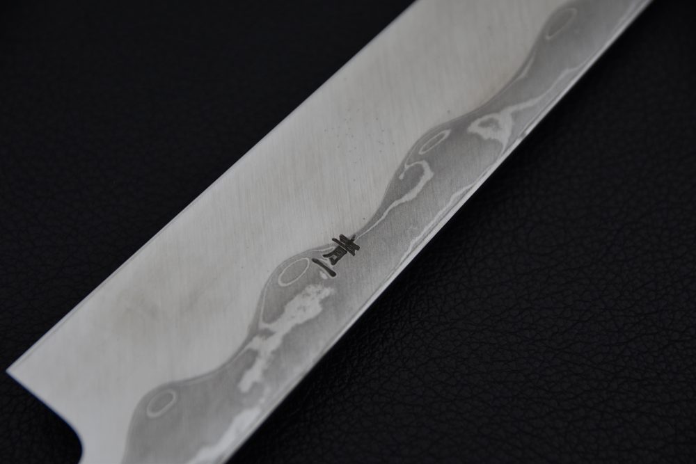 Hitohira Tanaka Manzo Aogami #1 Damascus Kiritsuke Yanagiba 300mm Ébène